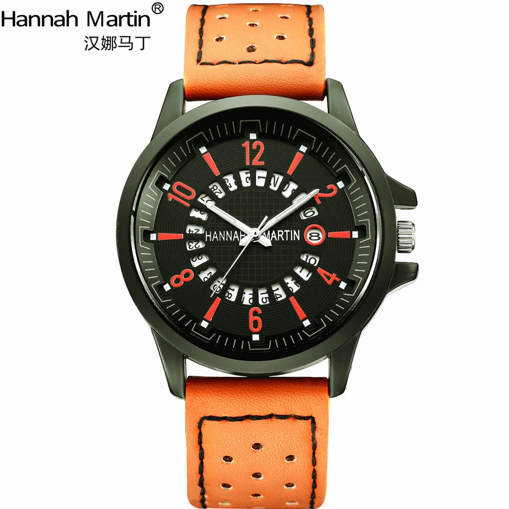 Новинка 2020 роскошный бренд мужские кварцевые наручные часы HM с кожаным ремешком