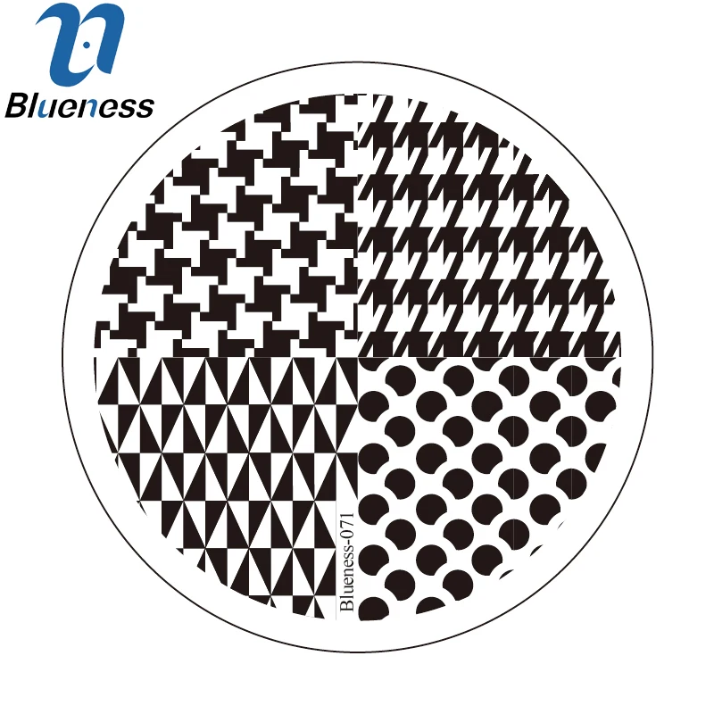 Синий леопард сетки дизайн ногтей штамп шаблон 3D Мода лак печать штамповки