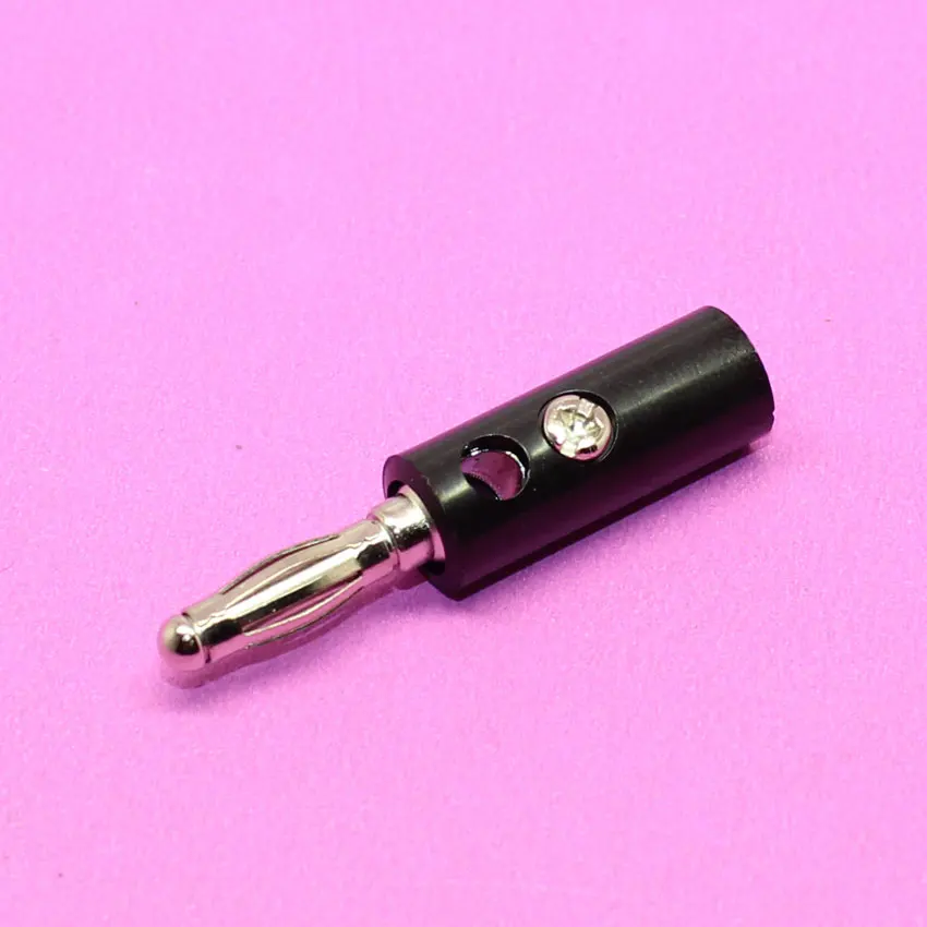 YuXi 1X High quality Iron Pin Black Banana Plug Speaker Screw Wire Cable Connector 4mm Hot |