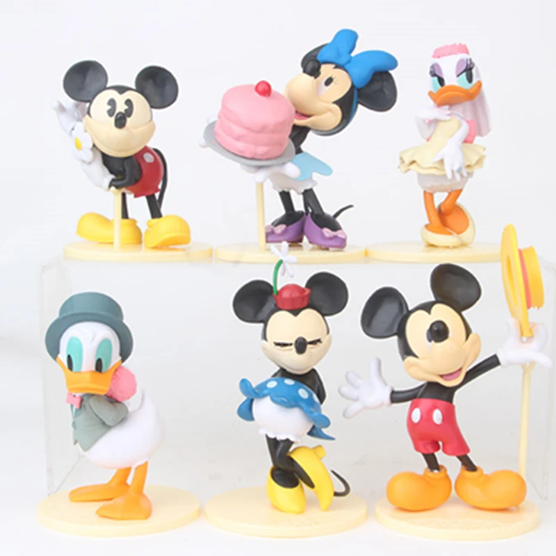 Disney new Hot 6 шт./компл. 12 см микки маус дональд дак минни мультфильм милые фигурки