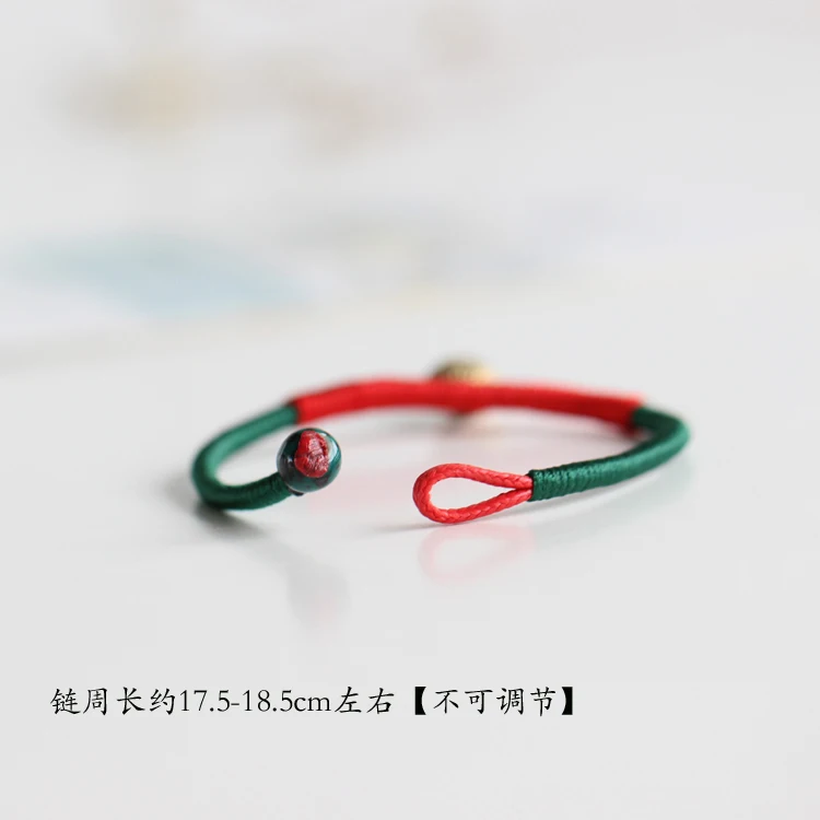 Браслет с колокольчиком Женский ювелирное изделие ручного изготовления красной