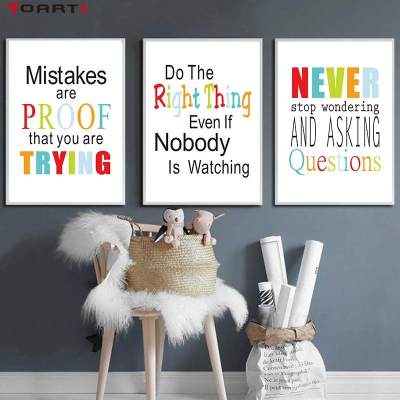 Художественные постеры с принтом для детей цветная современная картина буквами