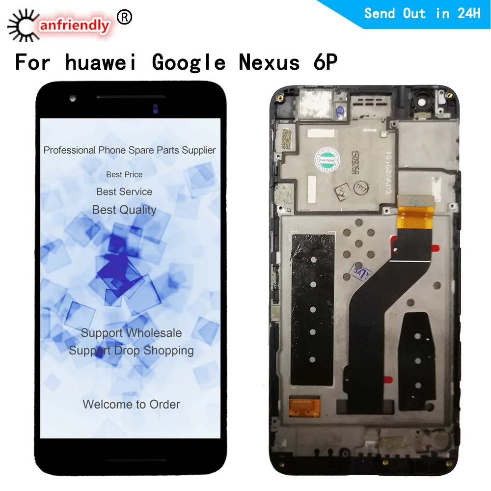 

5.7" LCD For huawei Google Nexus 6P lcd display touch panel screen with frame digitizer full assembly replacement glass screen