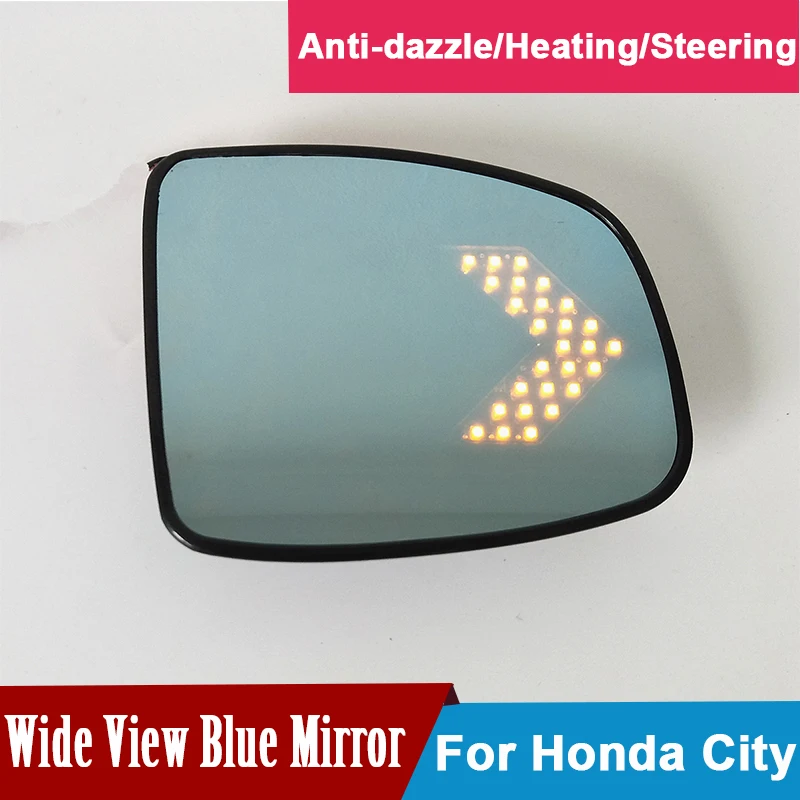Синее боковое зеркало заднего вида для Honda City 2008-2014 2015-2017 с несколькими кривизнами