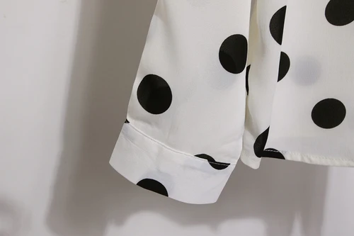 Office Lady Polka Dot Turn-down Collar Blouse Women Chiffon Pullover Women's Shirts Brief Fashion Blusas Casual Plus Size Tops |