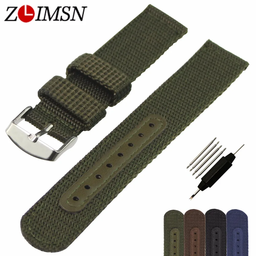 

ZLIMSN Watch Band Strap Nylon Mesh Watchbands Women Men Sport Watches Belt Accessories Relojes Hombre 2018 20mm 22mm 24mm Soft