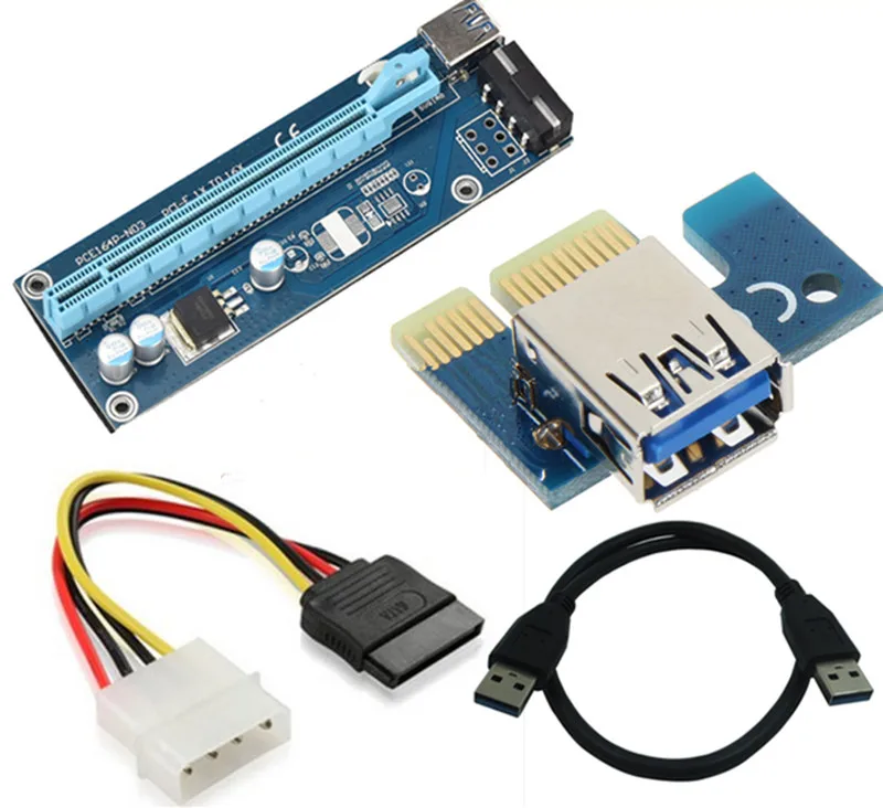 PCI-E PCI E Express Riser Card 1x к 16x USB 3 0 кабель для передачи данных 30 см SATA 15Pin питания BTC Miner