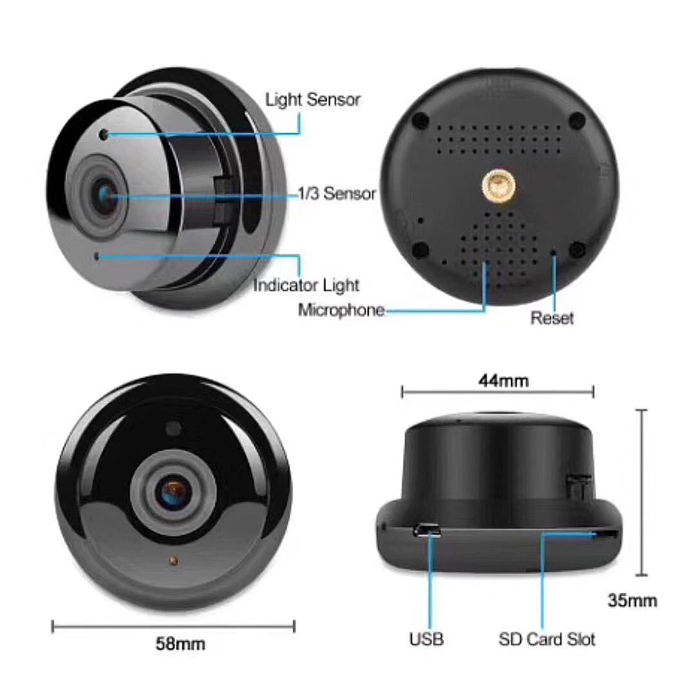 Podofo Домашняя мини wifi ip камера 720P Беспроводная маленькая CCTV инфракрасная ночного