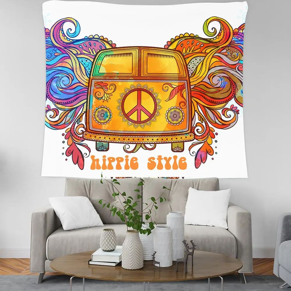 Настенный Ковер Love And Peace украшение для колледжа и общежития настенное одеяло