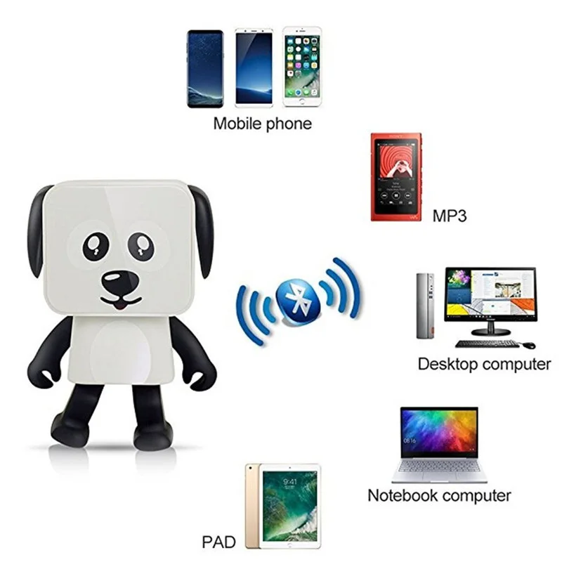 Мультфильм Bluetooth Динамик Портативный танец робот собака звуковой ящик мини usb Динамик для мобильного телефона