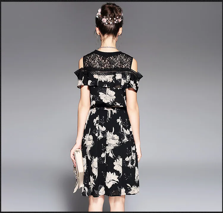 Женское платье с цветочным принтом размера плюс new2017 летнее Элегантное