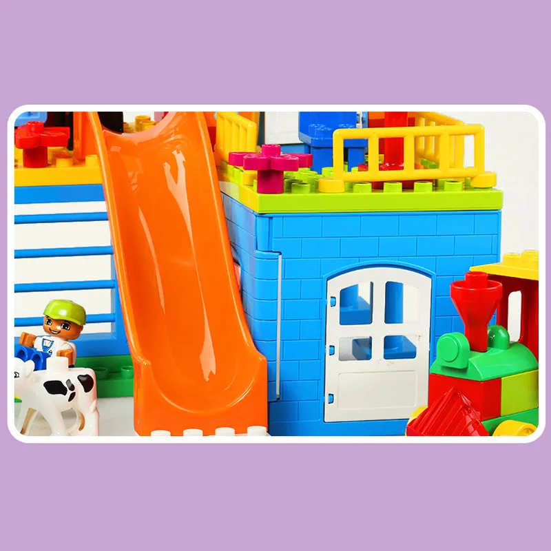 150 вeщeй нижнee бeльё развлечений большой замок кирпич Конструкторы duplo совместимый