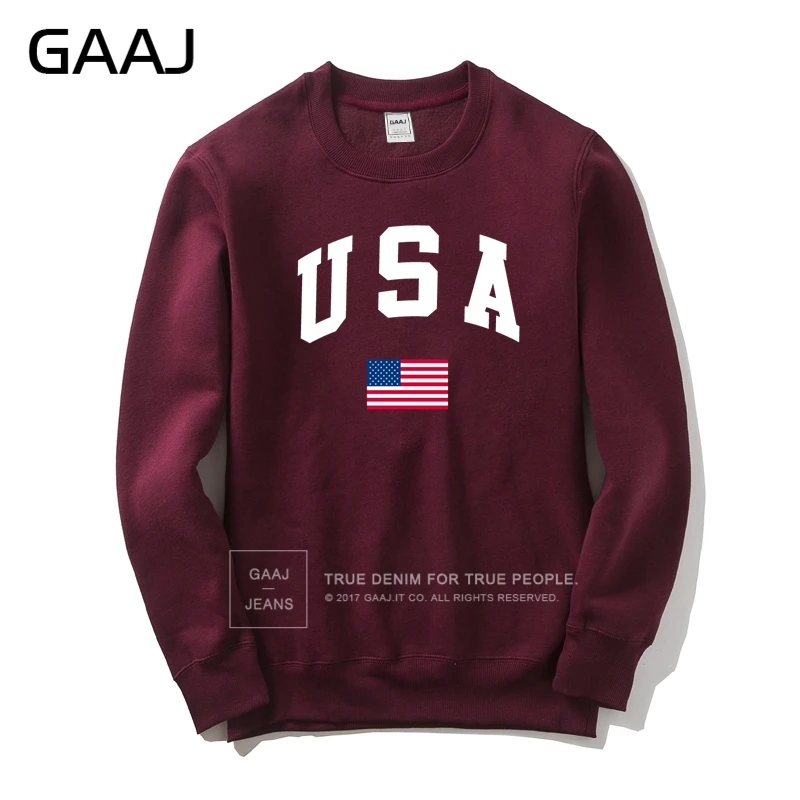 Wine GAAJ, США, американский флаг, мужская и женская толстовка, повседневная, с капюшоном, с принтом, популярная флисовая Мужская куртка, толстовка, Homme, брендовая одежда - Цвет: Wine