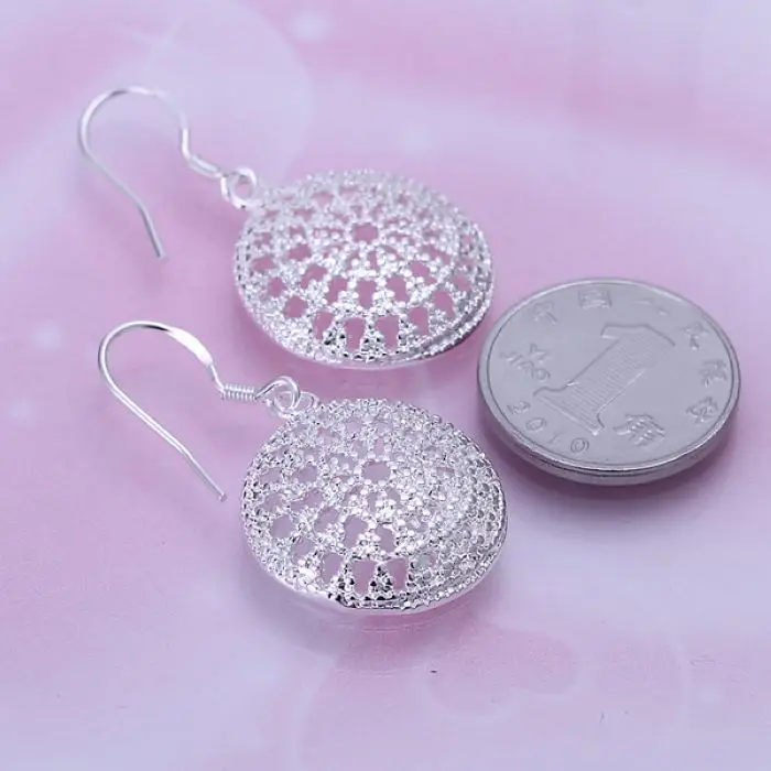 Шармы для леди женские обручальные украшения благородного красивого серебристого цвета, серьги для вечеринок ювелирного завода, цена завода, бесплатная доставка, E112.