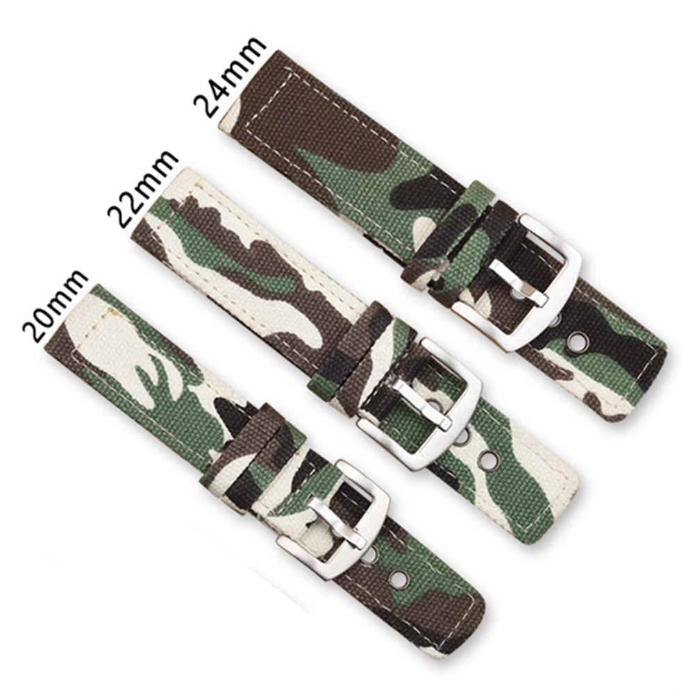 Decoration Wrist Delicate Camouflage Pattern Canvas Bracelet Durable Watchband Adjustable Lightweight Clock Replacement Portable