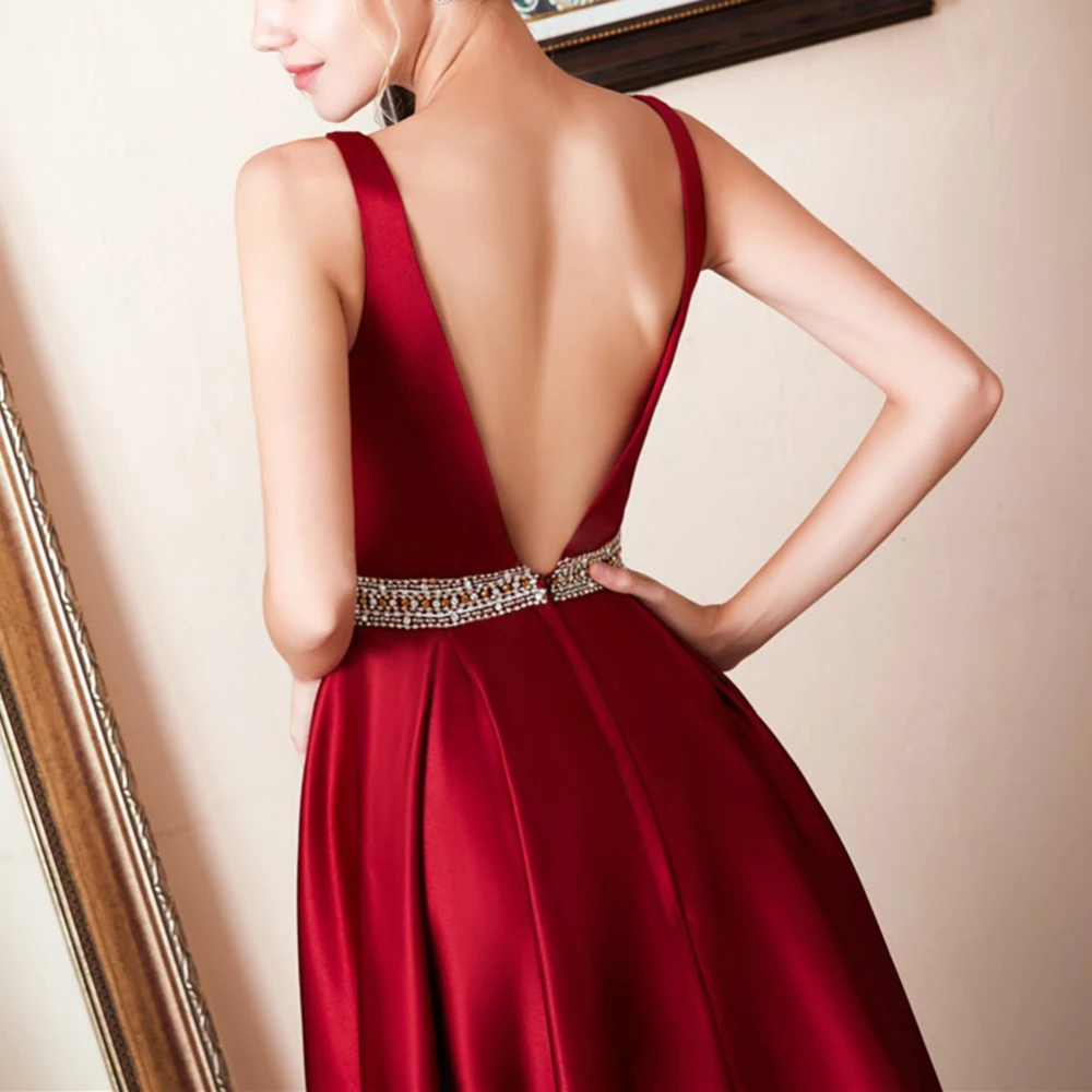 New Fashion Women's Sexy Backless Club Dress Long Wedding Party Sleeveless V-neck | Женская одежда
