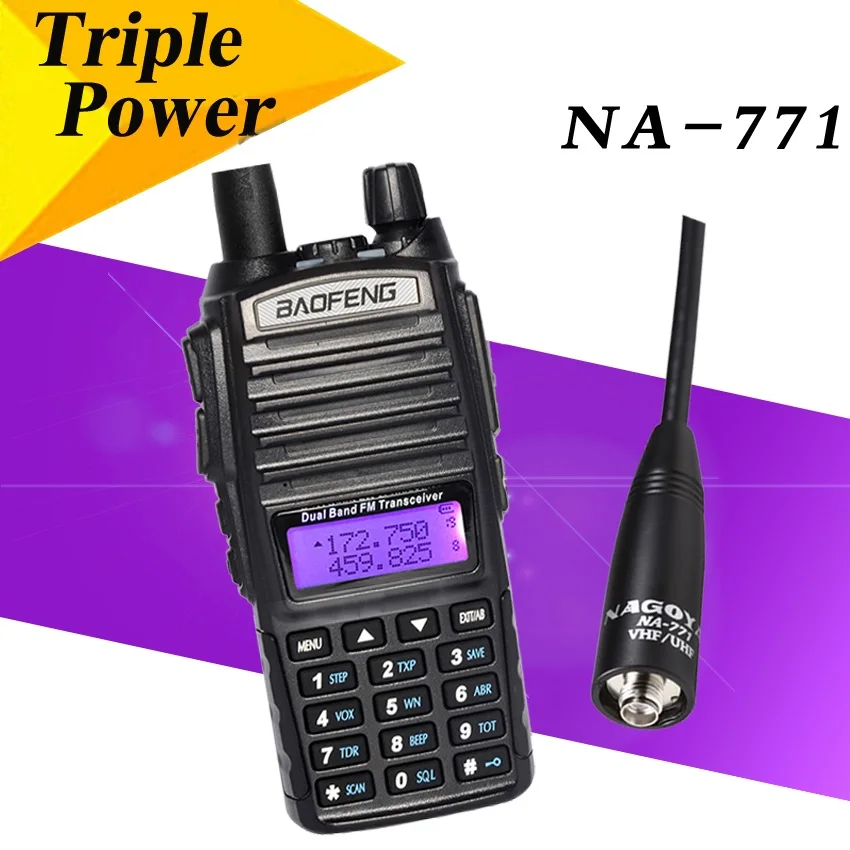 1-UV-82HX-NA771 BaoFeng UV-82 рация 8 Вт VHF UHF 136-174 МГц 400-520 МГц Портативный Baofeng UV-82HX UV82 любительский радиоприемник Baofeng 82 - Цвет: 1-UV-82HX-NA771