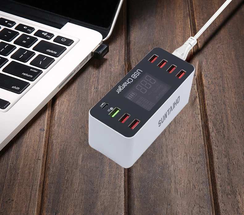 Зарядное устройство USB Quick Charge 3,0 4,0 PD 40 Вт Смарт usb type C Быстрая Зарядка Док-станция светодиодный дисплей Зарядка для телефона для iPhone зарядное устройство