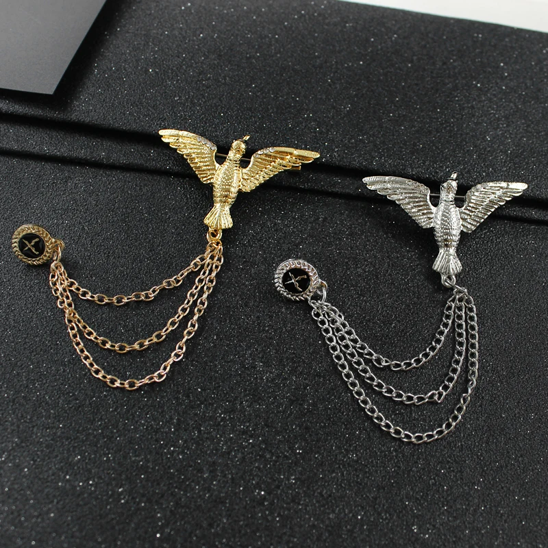Эмалированная Кепка с цепочкой в виде птицы паука китайского Dragon Elk иголками