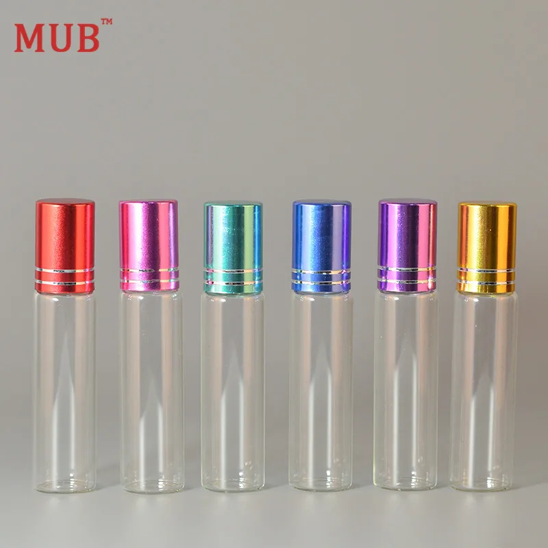 MUB 10 мл 100 шт./лот цветной стеклянный многоразовый флакон для духов в бутылках