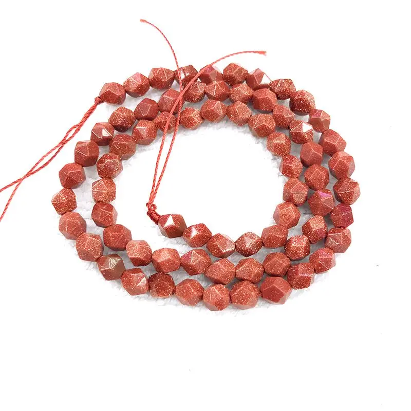 Это 6 мм граненый золотой песок натуральный камень полуготовый продукт для DIY