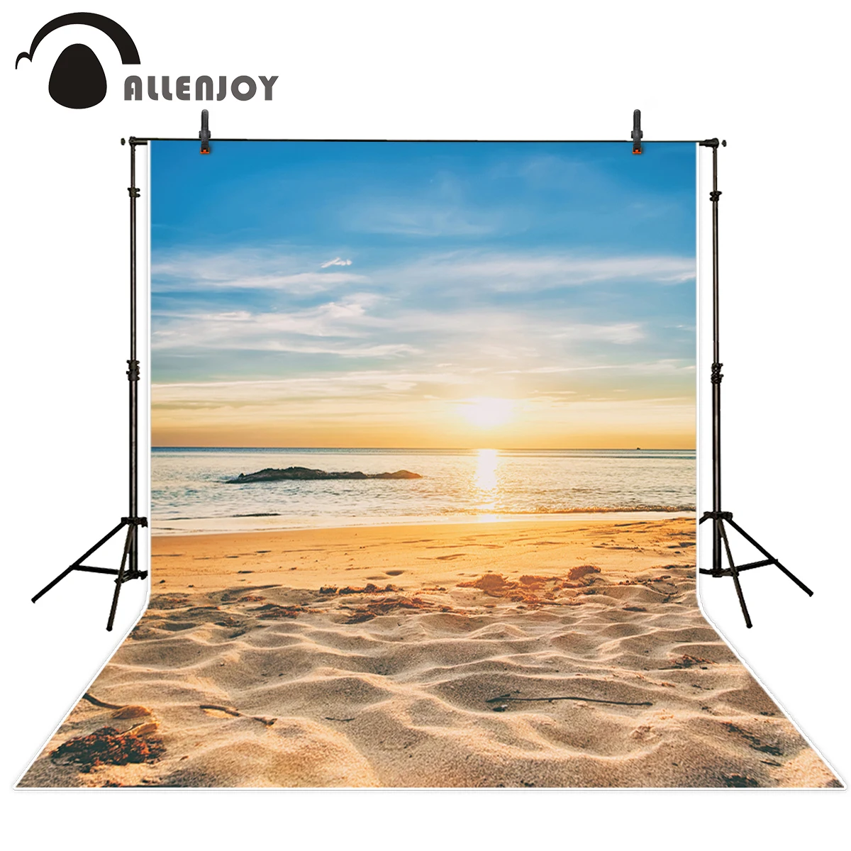 Фон для фотосъемки Allenjoy с изображением пляжа морское побережье закат rock
