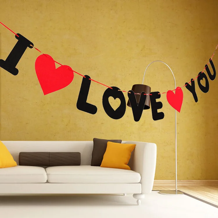 10 шт./компл. 3м non сплетенная I LOVE YOU гирлянда баннер номер свадьба брак ко Дню