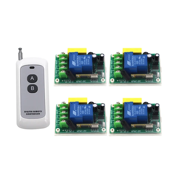 

AC220V 1 CH Channel 30A AC RF Wireless Remote Control Module Switch Relay Set With Receiver For Light Lamp Garage Gate SKU: 5235