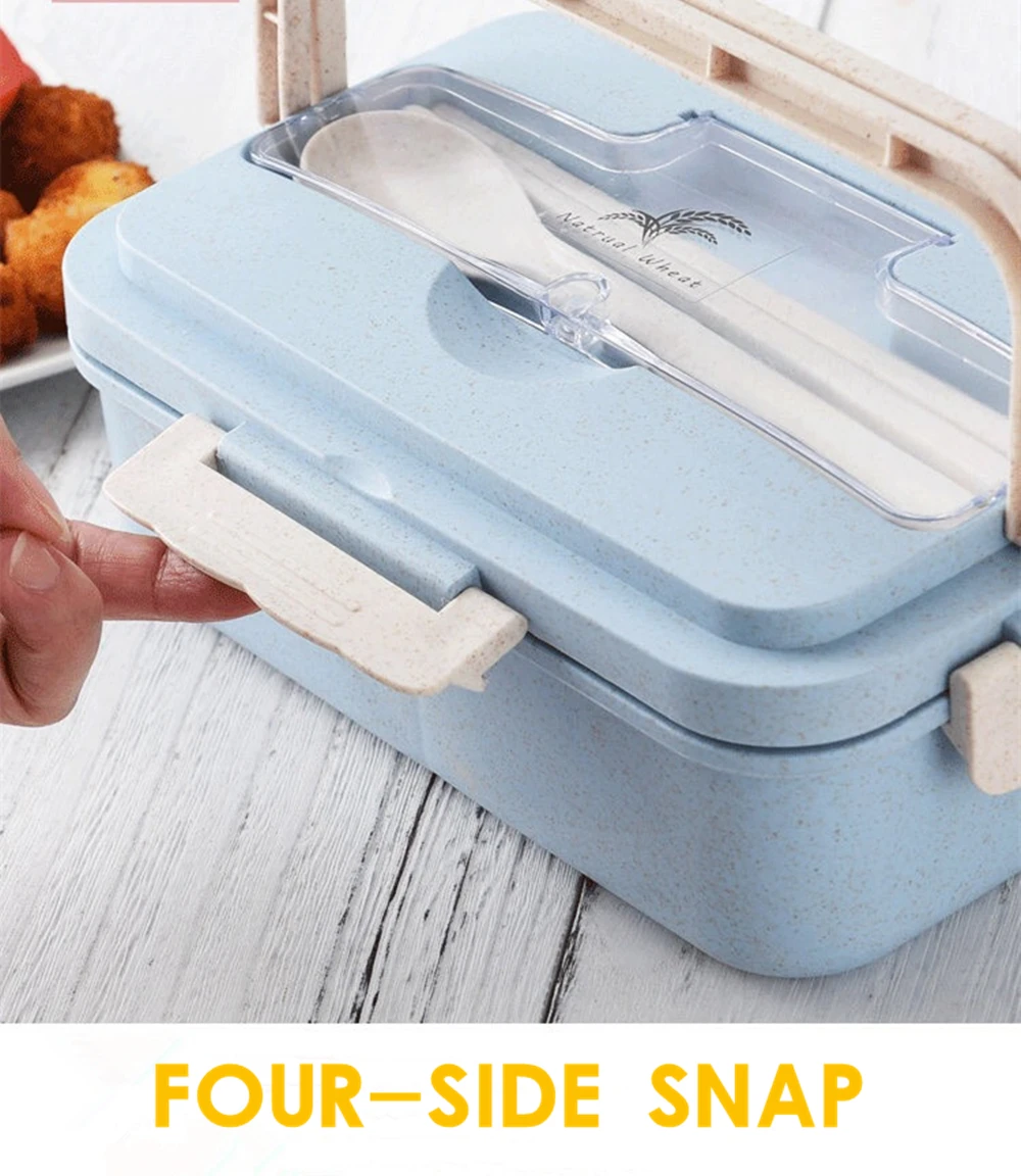 Ланч-бокс из пшеничной соломы Bento box Портативный экологически чистый микроволновая печь контейнер для хранения для Детей школьников