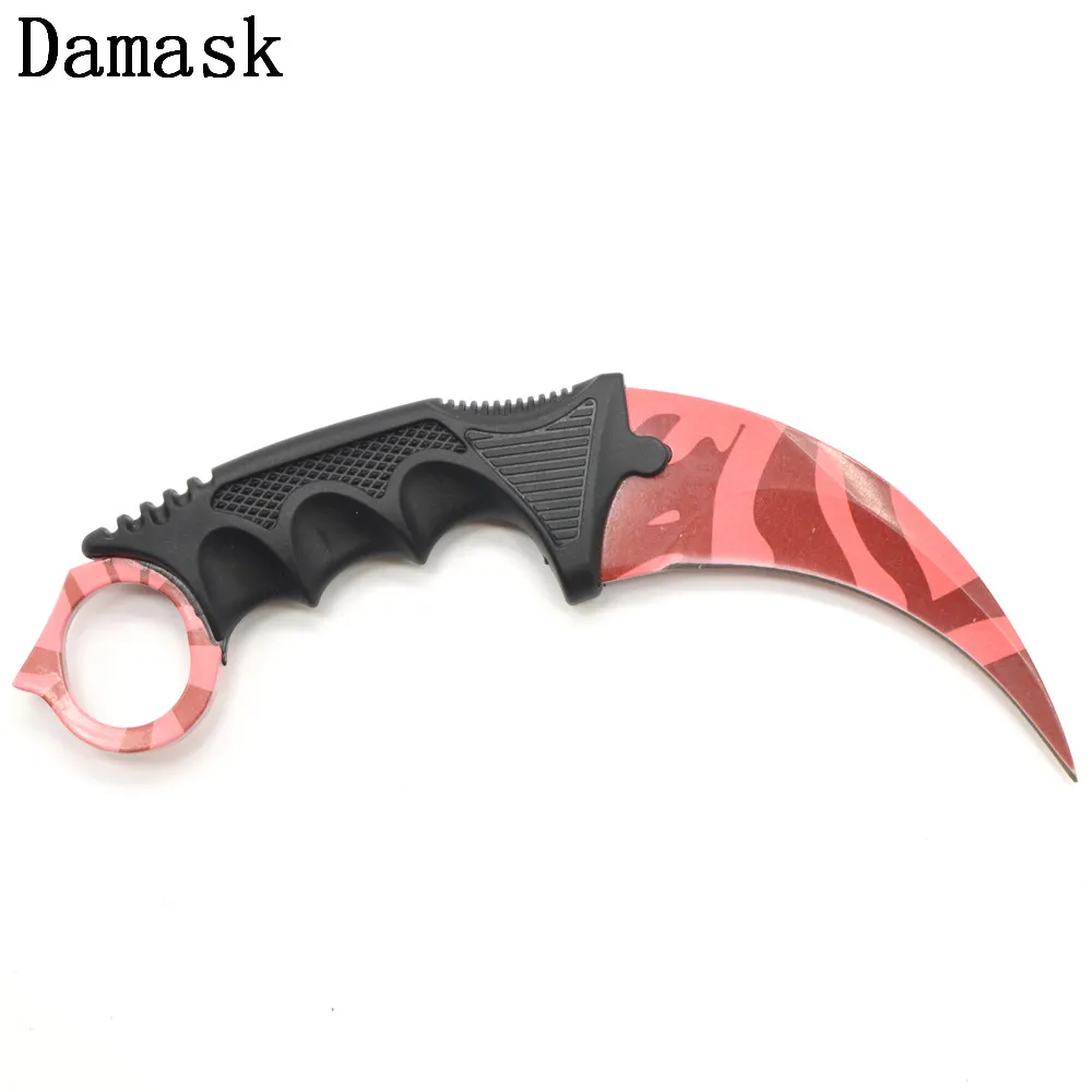 DAMASK Excelent охотничий нож Karambit csgo Counter Strike никогда не выцветает из нержавеющей стали