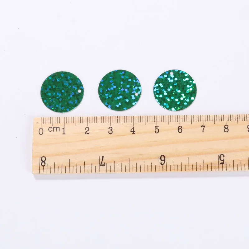 20 мм посеребренные цветные лазерные ПВХ блёстки с боковыми отверстиями для