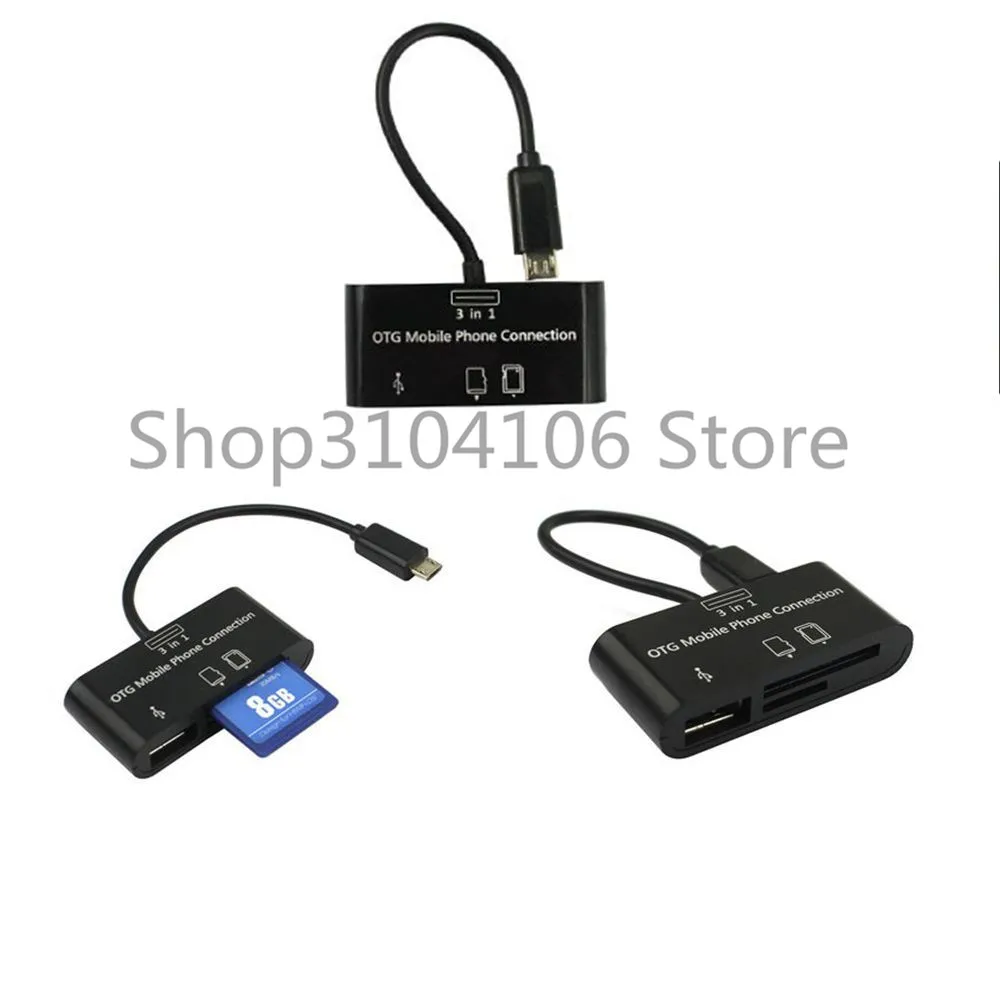 3 в 1 OTG кардридер Micro USB SD/MMC/SDHC TF SD адаптер Коннектор памяти|sd card reader|sd reader otgsd micro sd |
