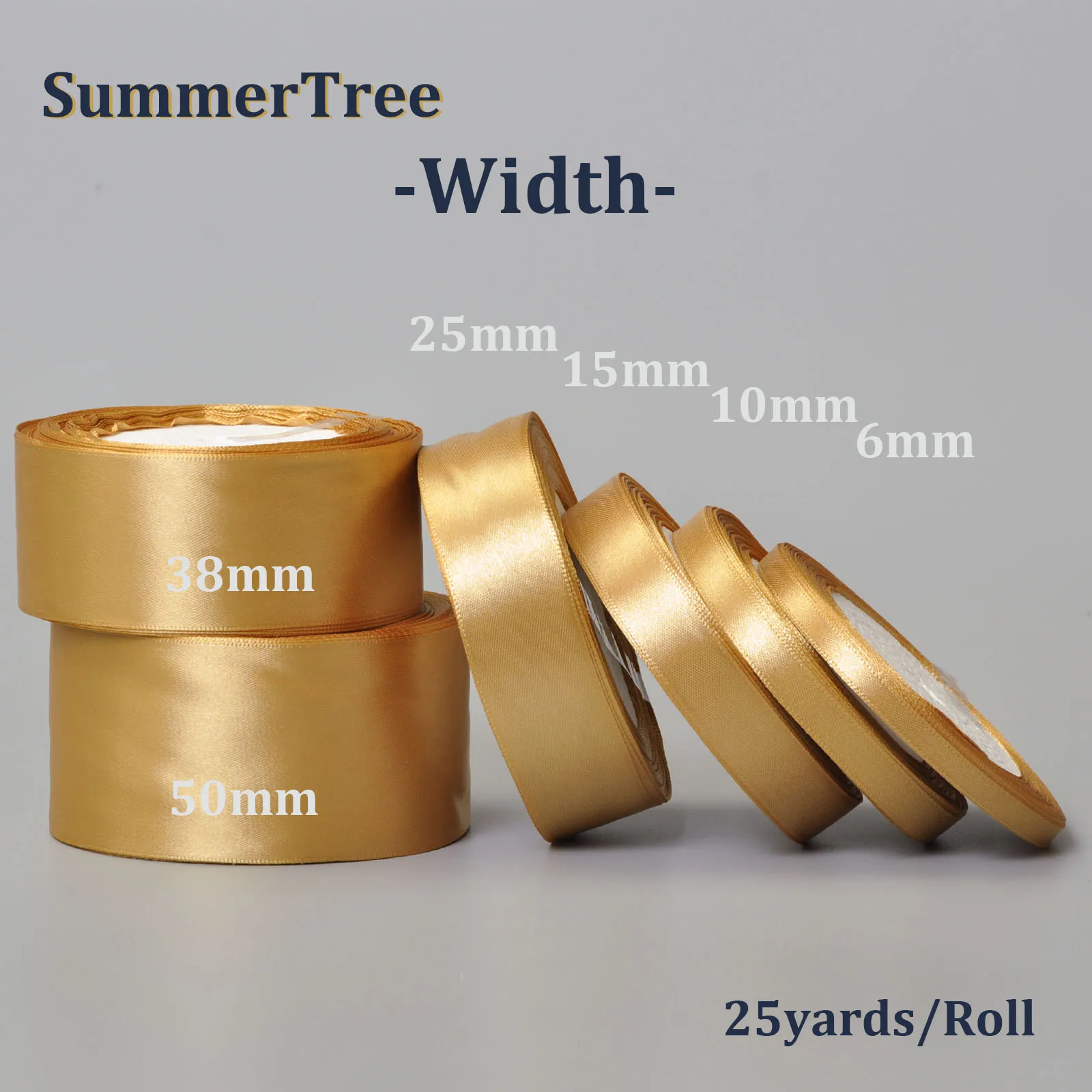 Атласная лента 1 рулон золотая 25 ярдов 6 мм 50 мм|25 yard|50mm satin ribbonsatin ribbon sashes |