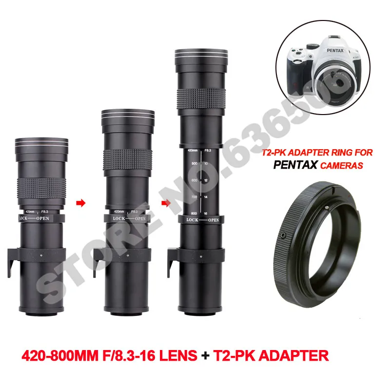 420 800 мм F/8 3 16 супер телеобъектив ручной зум объектив для камеры Pentax DSLR|Объективы
