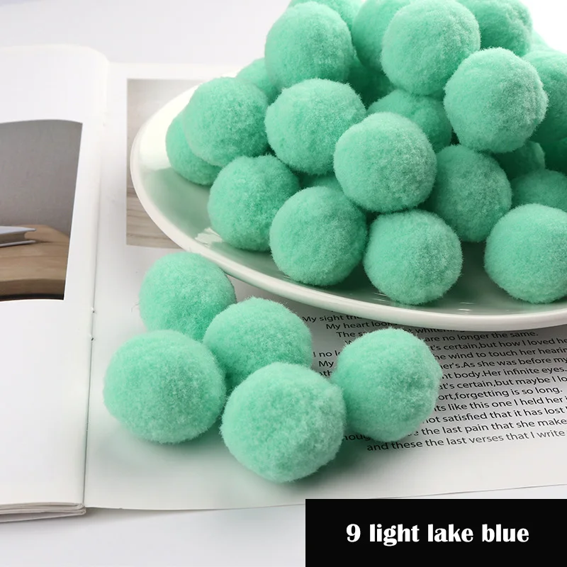 9 light lake blue Помпоном 8/10/15/20/25/30 мм Мини пышная Нижняя Pom Poms помпонами помпоном ручной работы набор «сделай сам» для ремесла домашнего декора Швейные принадлежности - Цвет: 9 light lake blue