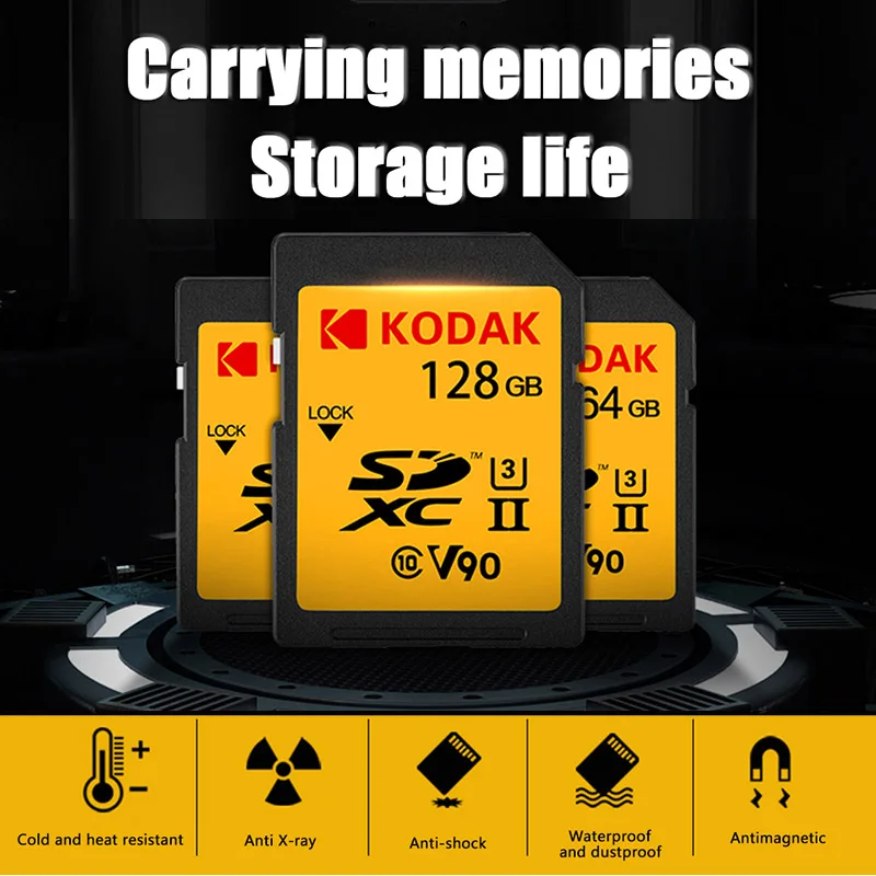 Kodak Memory Card U3/U1 SD 32GB 128GB 64GB 256GB 16GB Flash SDXC SDHC cartao de memoria | Компьютеры и офис