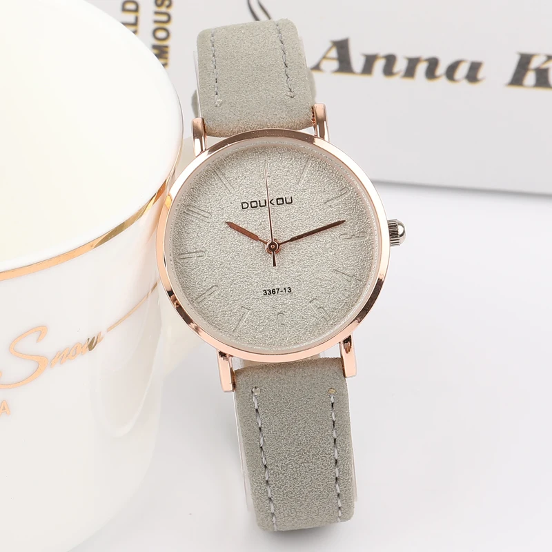 Новый бренд Топ Роскошные розовое золото Винтаж Ретро с простым кожаным ремешком