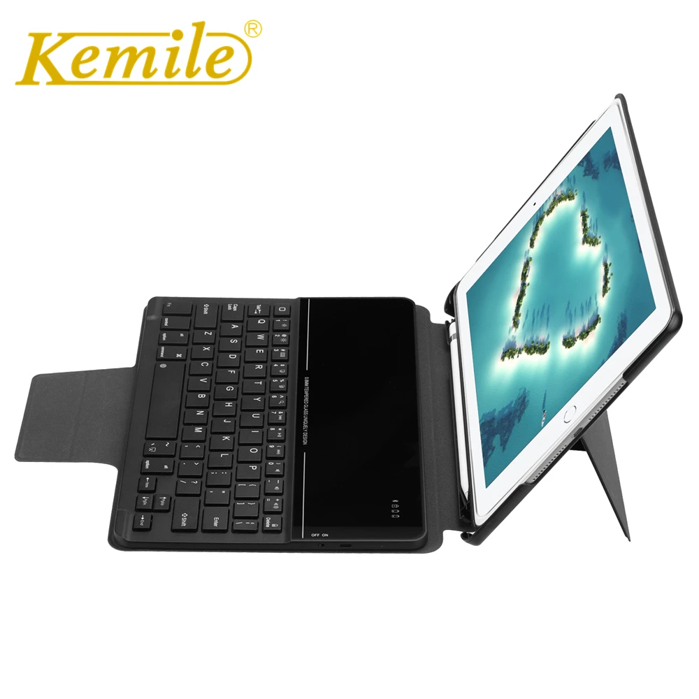 Чехол Kemile для Ipad 2018 9 7 дюйма с беспроводной клавиатурой Bluetooth чехол карандаш