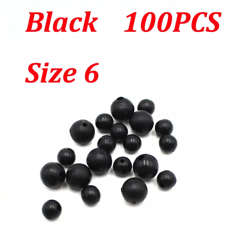 100Pcs-6mm-Black 100 шт. резиновые ударные дробинки для ловли карпа конечные снасти стоп аксессуары карпа рыболовные бусины установка для волос аксессуары для ловли карпа - Цвет: 100Pcs-6mm-Black