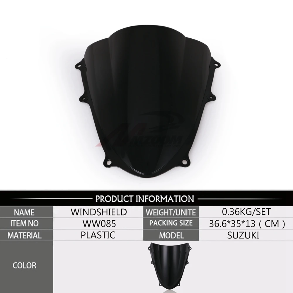 Черный ветровое стекло двойной пузырь для Suzuki GSXR 600 750 R gsxr600 gsxr750 600R 750R K8 2008 2009 2010 08 09