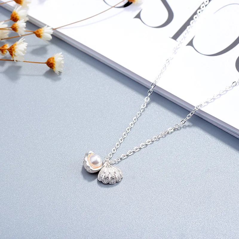 

FENGLI Silver Color Charm Necklaces & Pendants Accessories for Women Collar Colar Shell Shape Jewelry
