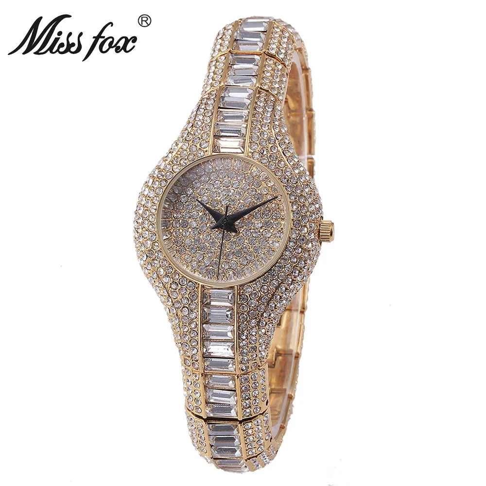 Miss Fox Austria Crystal Women Quartz Watches Luxury Ladies Gold Dress Bracelet Women's Watch For Female Clock Montre Femme 2017 enlarge