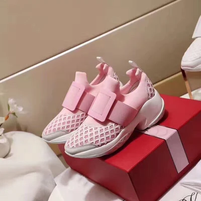 pink with buckle Prova Perfetto/Новинка; кроссовки из сетчатого материала с кристаллами; кроссовки на толстой подошве; женская повседневная обувь на толстой платформе; стразы; tenis feminino - Цвет: pink with buckle