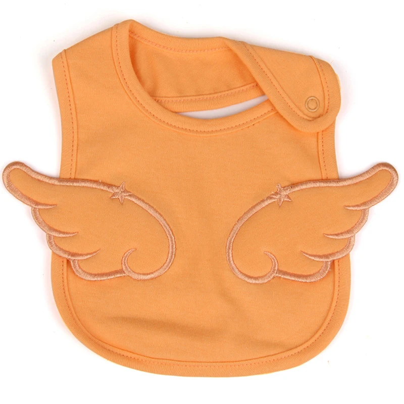 

New Lovely Angel Wings Pattern Baby Feeding Burp Cloths Soft Cotton Infants Waterproof Saliva Towels Newborn Boys Bibs 5 Colors
