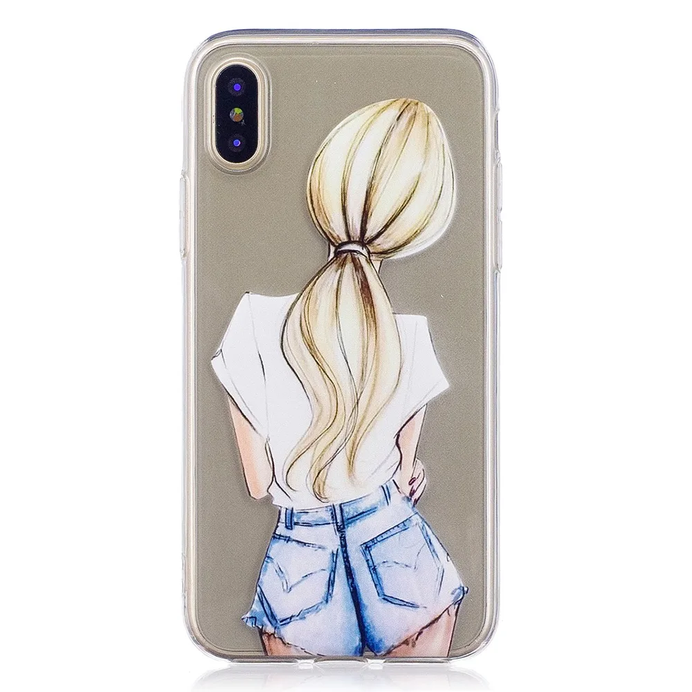 Черный чехол для телефона с каменным узором Apple 5S SE 6s Plus iphone X 7 8 прозрачные