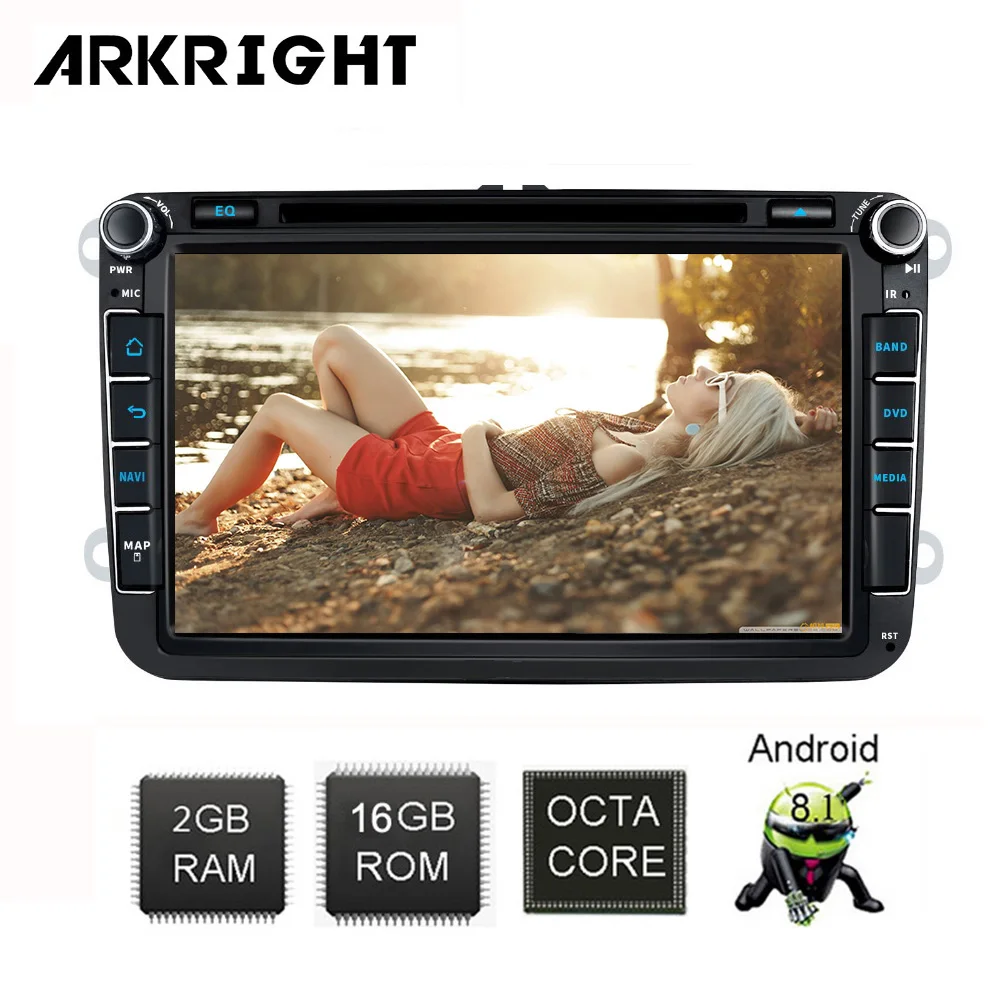 Автомобильный мультимедийный плеер DSP ARKRIGHT автомагнитола 8 дюймов 2 Din + 16 ГБ Android с