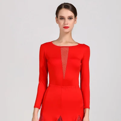 women dance tops ballroom top latin dress waltz bodysuit leotard practice wear | Тематическая одежда и униформа