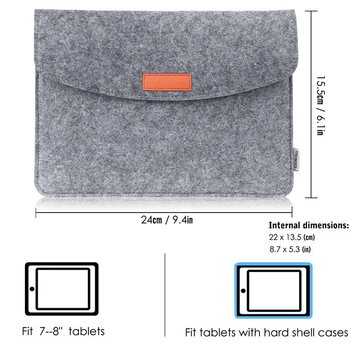 7-8 Light Gray Сумка для планшета MoKo 9-10 дюймов, войлочный Чехол для iPad 9,7 /, iPad Pro 11, iPad Pro 10," /9,7, iPad Air 2 - Цвет: 7-8 Light Gray