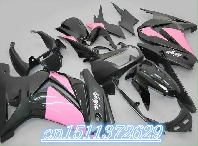 

Комплект обтекателей под давлением для KAWASAKI Ninja ZX250R 08 09 10 12 ZX 250R EX250 2008 2012, комплект обтекателей розового и черного цвета