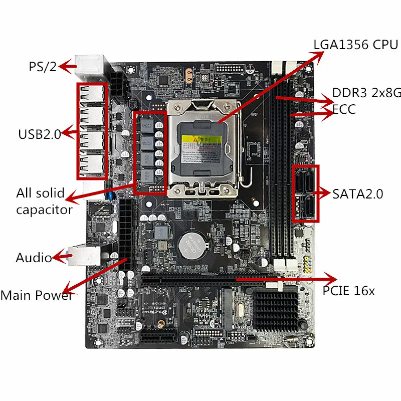 Новый X79D материнская плата настольный компьютер LGA1356 штырь CPU поддерживает DDR3 16G